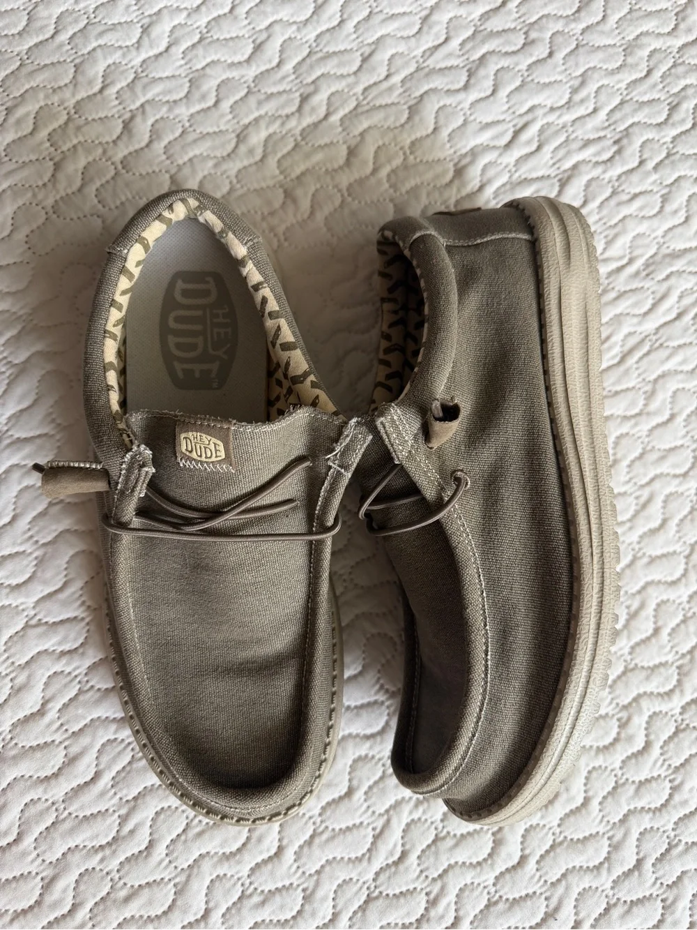 Hey Dude Wally Stretch Tobacco Men’s 9 Women’s 11 Slip On Casual Shoes